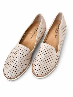 Adrienne Vittadini Sport Esmeralda Perforated Cork Wedge Slip-On Loafers Size 8M
